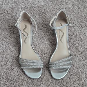 Nina Silver Strappy Heels